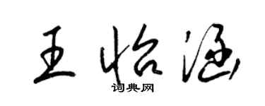 梁錦英王怡涵草書個性簽名怎么寫