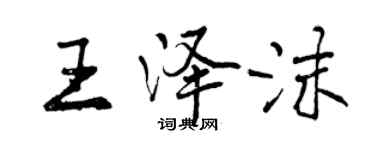 曾慶福王澤沫行書個性簽名怎么寫