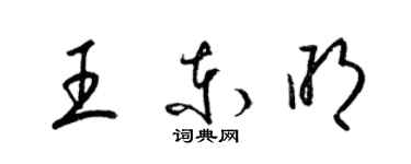 梁錦英王東明草書個性簽名怎么寫