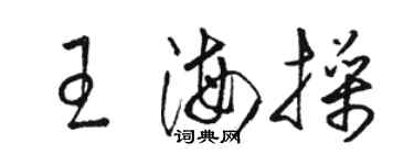 駱恆光王海操草書個性簽名怎么寫