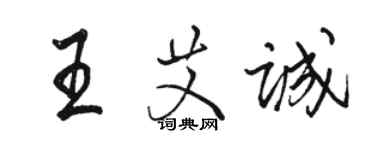 駱恆光王艾誠行書個性簽名怎么寫