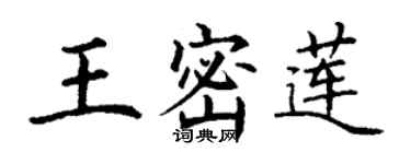 丁謙王密蓮楷書個性簽名怎么寫