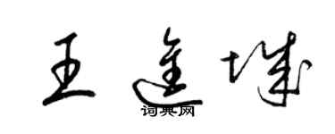 梁錦英王進城草書個性簽名怎么寫