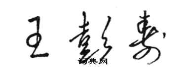 駱恆光王彭壽草書個性簽名怎么寫