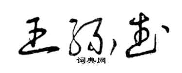 曾慶福王緣武草書個性簽名怎么寫