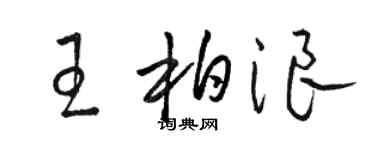 駱恆光王柏浪草書個性簽名怎么寫