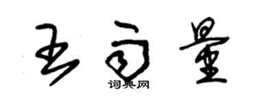 朱錫榮王雨量草書個性簽名怎么寫