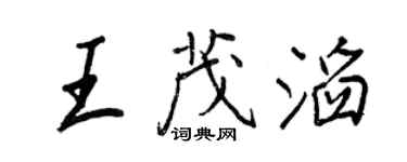 王正良王茂滔行書個性簽名怎么寫