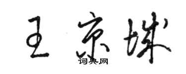 駱恆光王京城草書個性簽名怎么寫