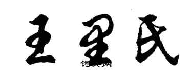 胡問遂王里氏行書個性簽名怎么寫