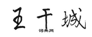 駱恆光王干城行書個性簽名怎么寫
