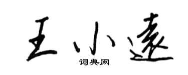 王正良王小遠行書個性簽名怎么寫