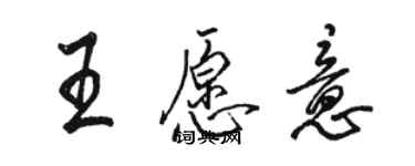 駱恆光王願意行書個性簽名怎么寫