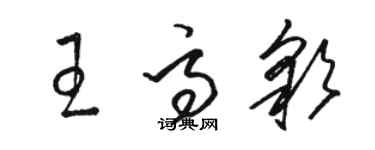 駱恆光王高彩草書個性簽名怎么寫