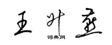 梁錦英王升燕草書個性簽名怎么寫