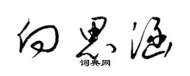 梁錦英向思涵草書個性簽名怎么寫