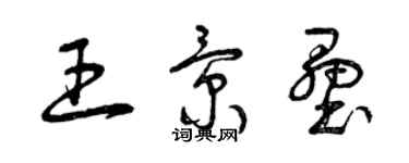 曾慶福王景壘草書個性簽名怎么寫