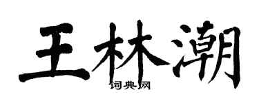 翁闓運王林潮楷書個性簽名怎么寫