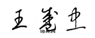 梁錦英王盛忠草書個性簽名怎么寫