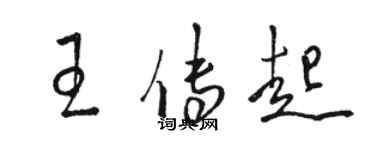 駱恆光王傳起草書個性簽名怎么寫