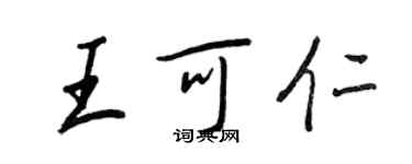 王正良王可仁行書個性簽名怎么寫