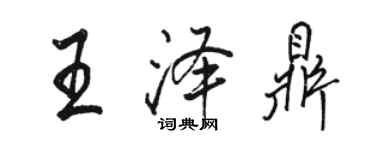 駱恆光王澤鼎行書個性簽名怎么寫