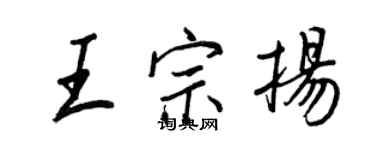 王正良王宗揚行書個性簽名怎么寫