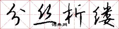 分絲析縷怎么寫好看