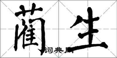 翁闓運藺生楷書怎么寫