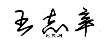 朱錫榮王志辛草書個性簽名怎么寫