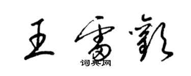 梁錦英王雷歡草書個性簽名怎么寫