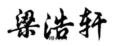 胡問遂梁浩軒行書個性簽名怎么寫