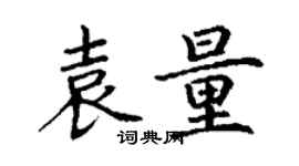 丁謙袁量楷書個性簽名怎么寫