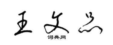 梁錦英王文品草書個性簽名怎么寫