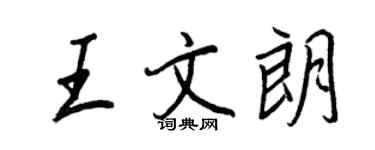 王正良王文朗行書個性簽名怎么寫