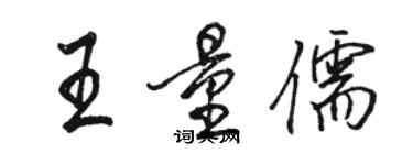 駱恆光王量儒行書個性簽名怎么寫