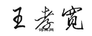 駱恆光王孝寬行書個性簽名怎么寫