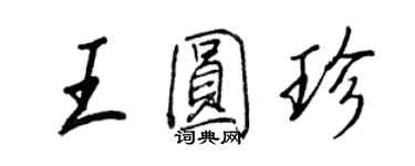 王正良王圓珍行書個性簽名怎么寫