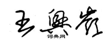 朱錫榮王興嶺草書個性簽名怎么寫