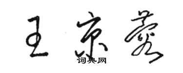 駱恆光王京蓉草書個性簽名怎么寫