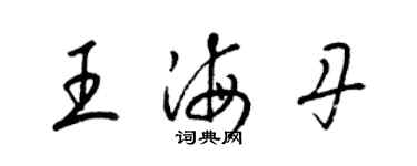 梁錦英王海丹草書個性簽名怎么寫