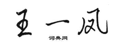 駱恆光王一鳳行書個性簽名怎么寫