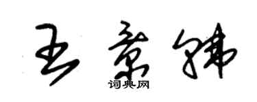 朱錫榮王景韓草書個性簽名怎么寫