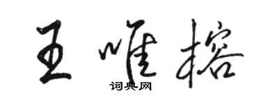 駱恆光王唯榕行書個性簽名怎么寫