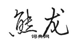 駱恆光熊龍行書個性簽名怎么寫