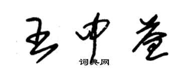 朱錫榮王中益草書個性簽名怎么寫