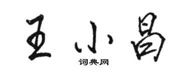 駱恆光王小昌行書個性簽名怎么寫