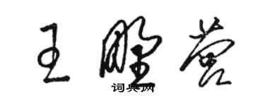 駱恆光王野營草書個性簽名怎么寫