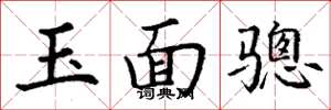 丁謙玉面驄楷書怎么寫