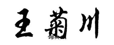 胡問遂王菊川行書個性簽名怎么寫